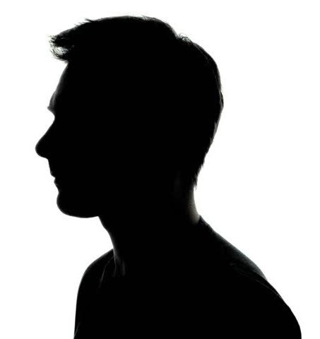 A silhouette of a man
